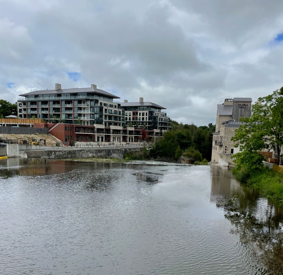 Photo showing the Elora Mill Building