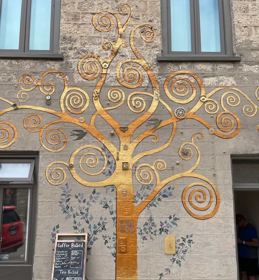 Photo showing the Tree of Life Mural in the city center