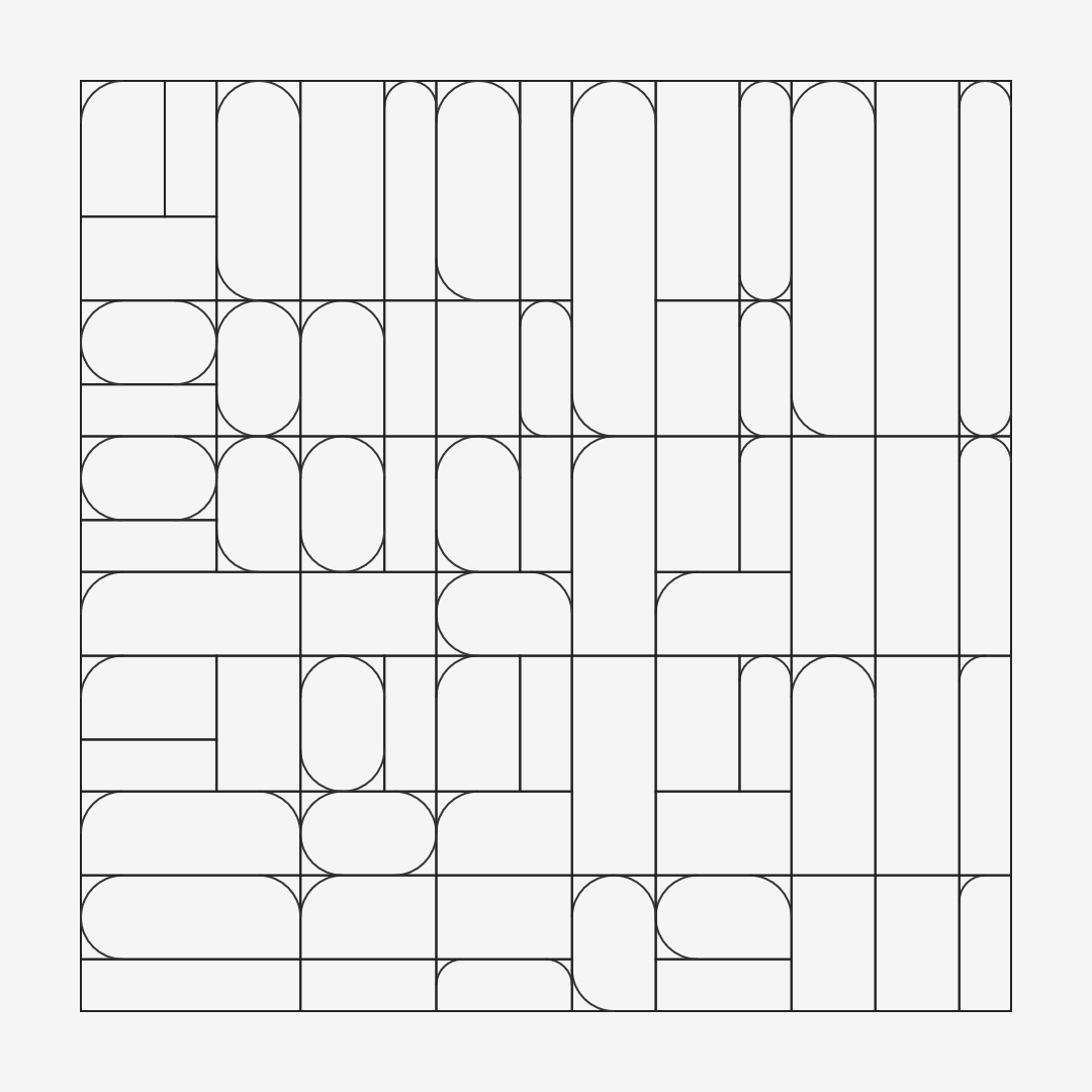 Image showing a bauhaus style grid with arcs generated using a golden ratio.