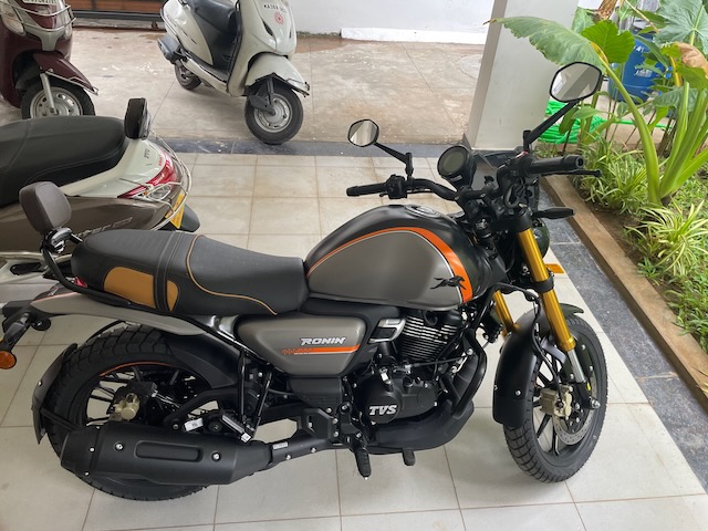 Photo showing my new motorcycle — the TVS Ronin.