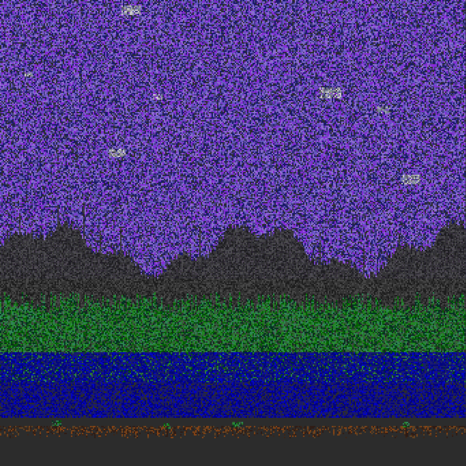 Image showing a generated landscape using code.