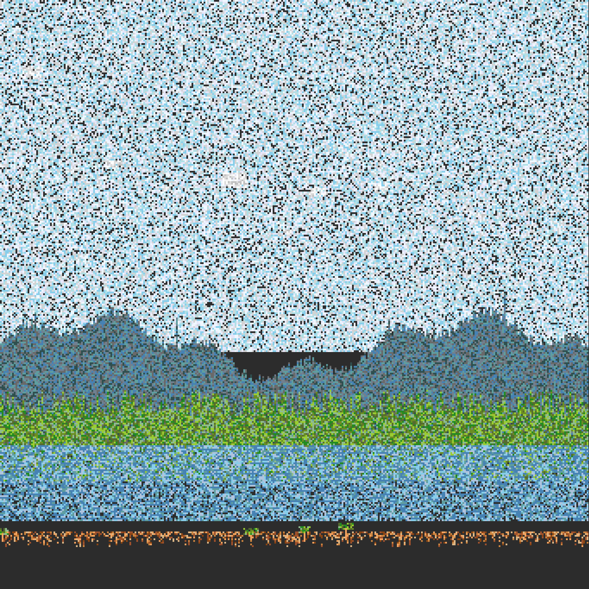 Image showing a generated landscape using code.