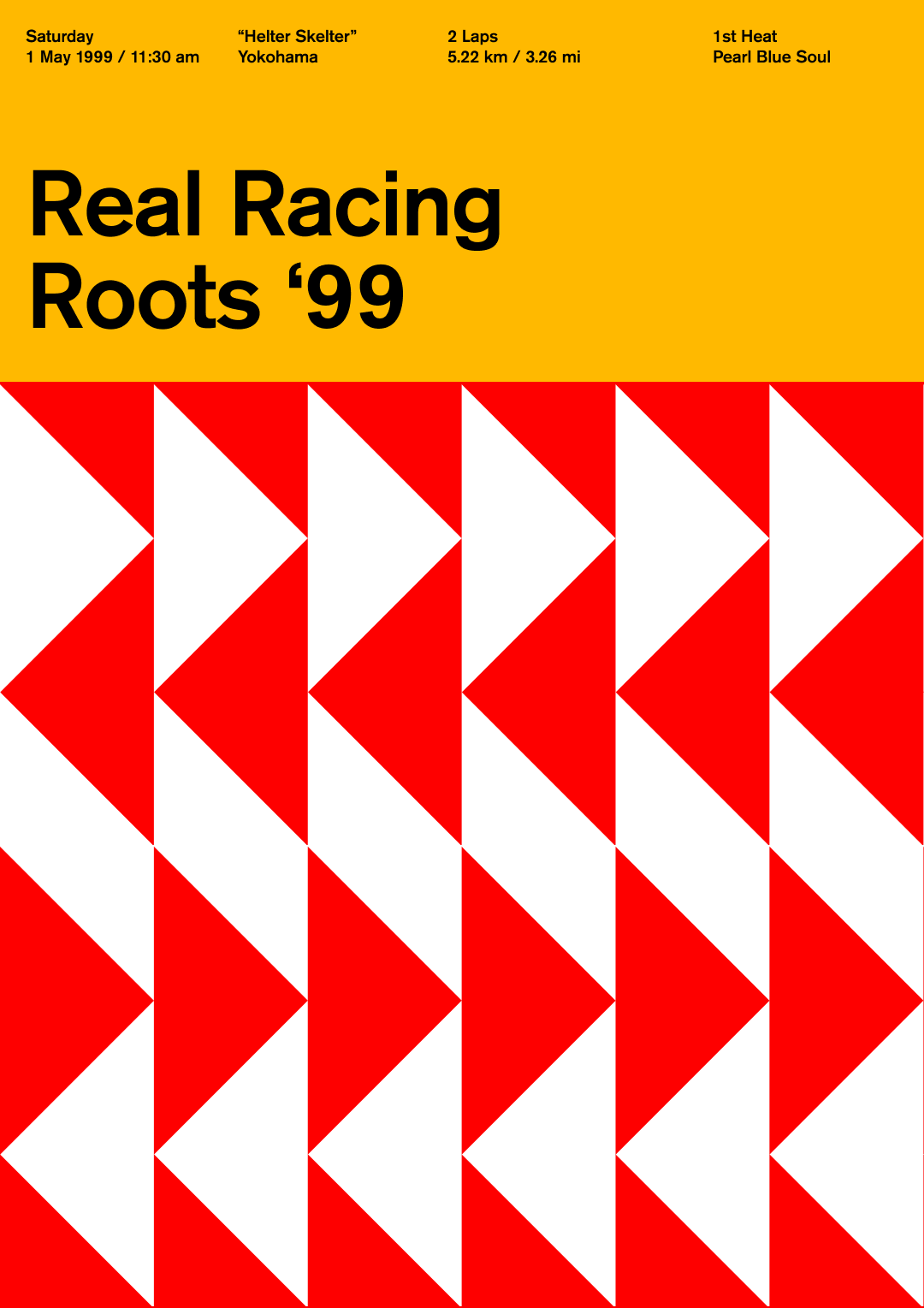 Image showing a work in progress poster for R4 Ridge Racer Type 4 in a Bauhaus/Swiss style.