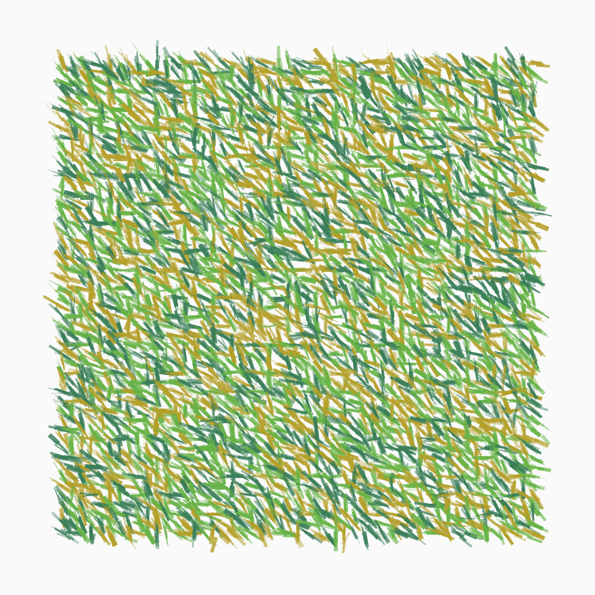 Image showing a grassy poster generated using an algorithm with three colors — alternating shades of light green, olive, and dark green.