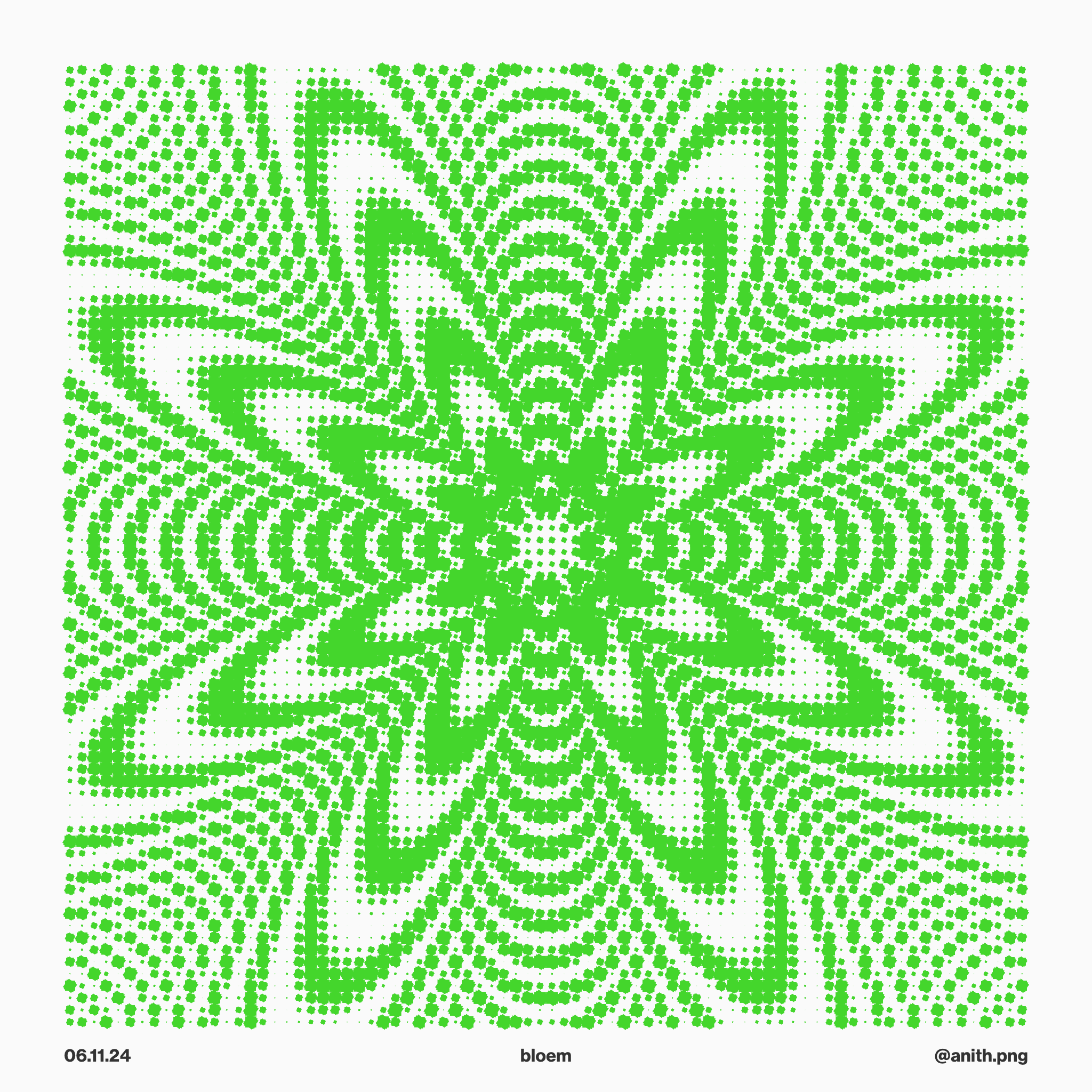 Image showing a flower pattern titled 'bloem', generated by an algorithm.